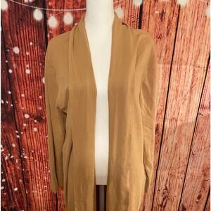 SALE!! NWT Mango MNG duster cardigan women's size Large gold honey medium brown